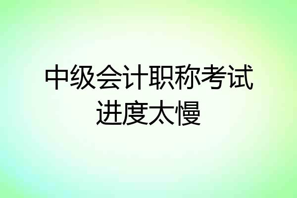 中级会计职称考试进度太慢