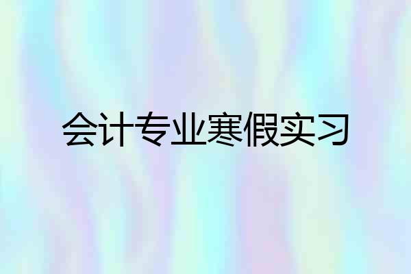 会计专业寒假实习