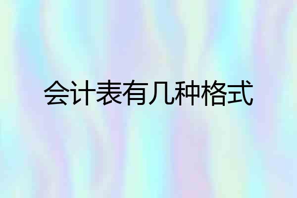 会计表有几种格式