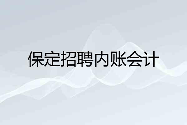 保定招聘内账会计