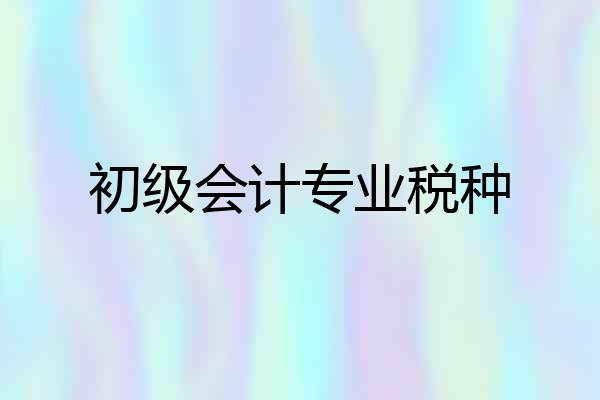 初级会计专业税种
