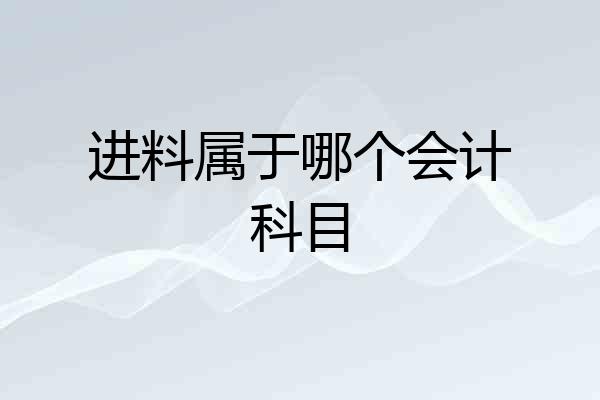 进料属于哪个会计科目