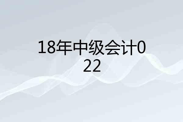 18年中级会计022
