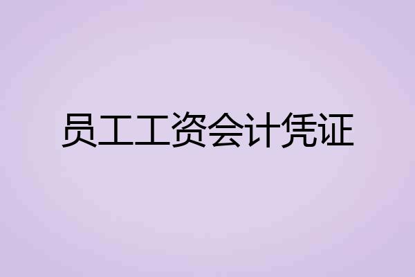 员工工资会计凭证