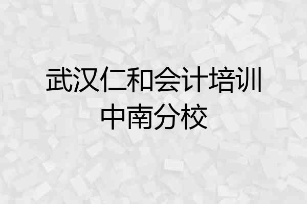 武汉仁和会计培训中南分校