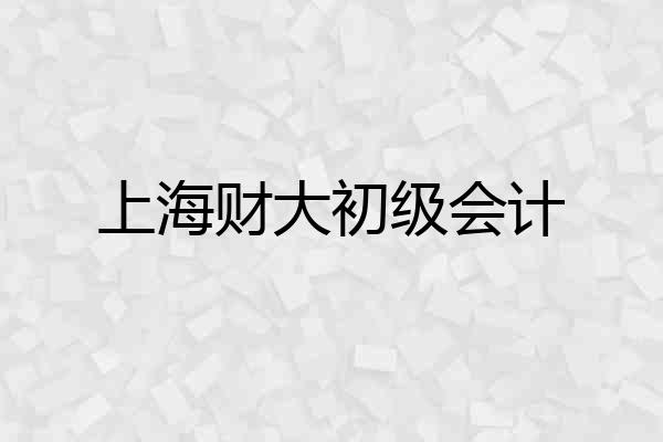 上海财大初级会计