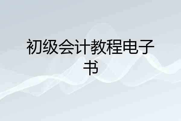 初级会计教程电子书