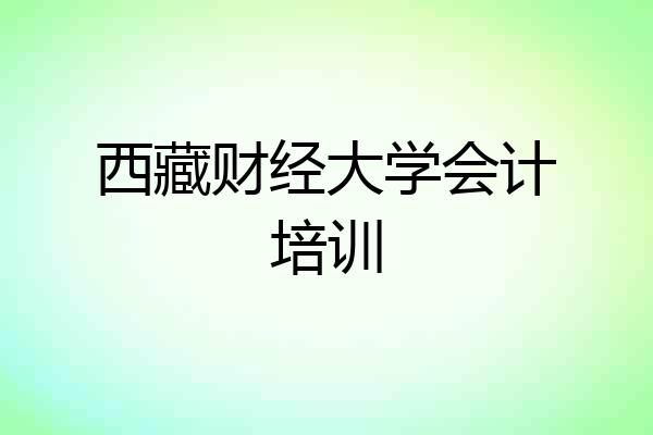 西藏财经大学会计培训