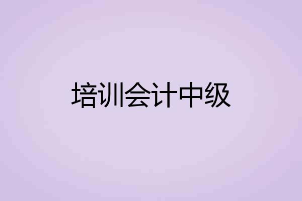 培训会计中级