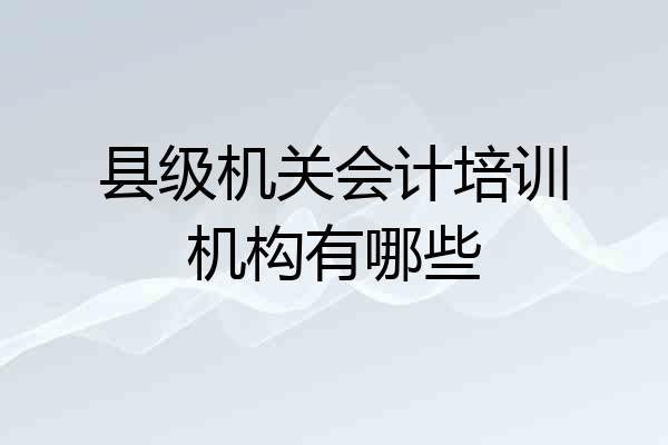 县级机关会计培训机构有哪些