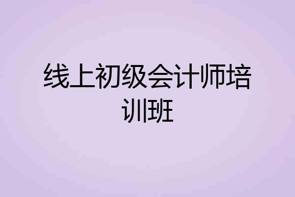 线上初级会计师培训班