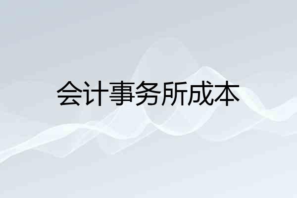 会计事务所成本