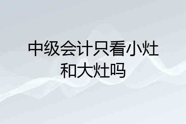 中级会计只看小灶和大灶吗