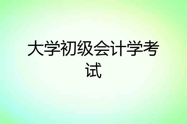 大学初级会计学考试