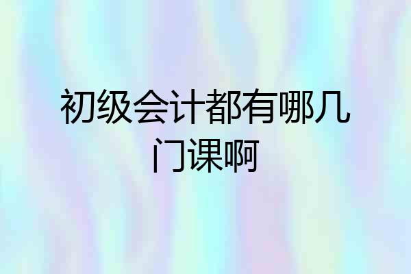 初级会计都有哪几门课啊