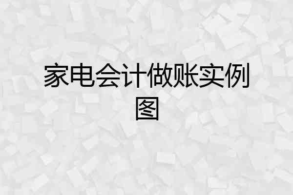 家电会计做账实例图