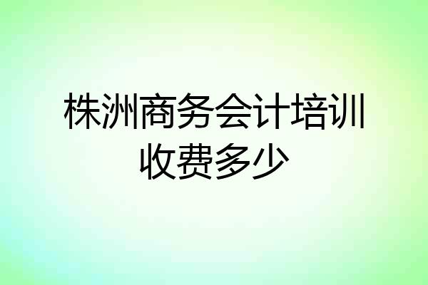 株洲商务会计培训收费多少