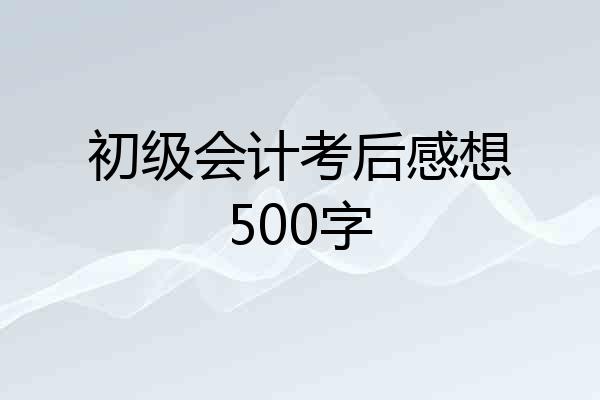 初级会计考后感想500字