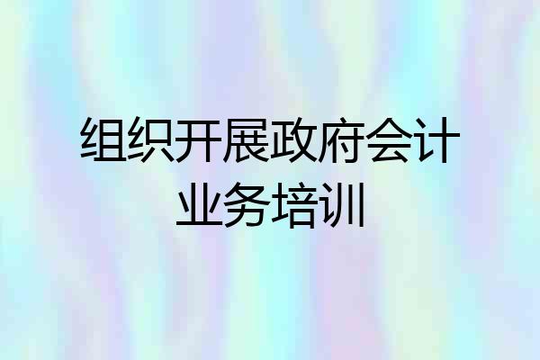组织开展政府会计业务培训