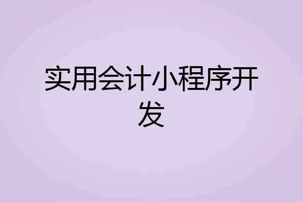 实用会计小程序开发