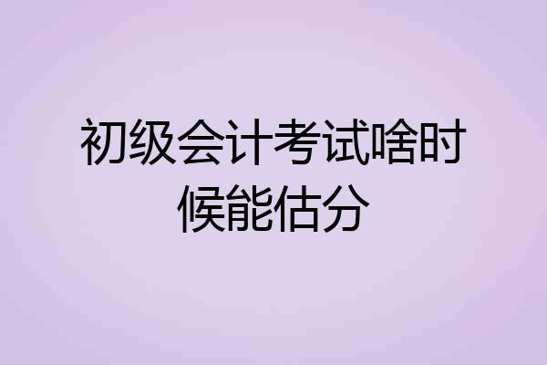 初级会计考试啥时候能估分