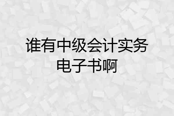 谁有中级会计实务电子书啊