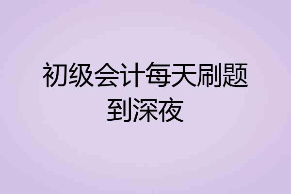 初级会计每天刷题到深夜