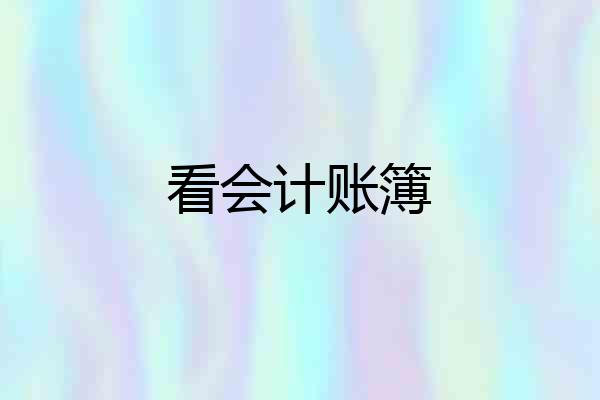 看会计账簿