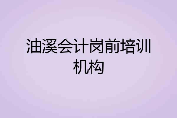 油溪会计岗前培训机构