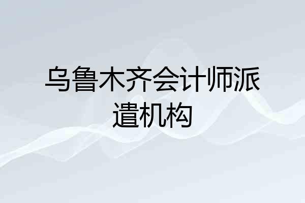 乌鲁木齐会计师派遣机构