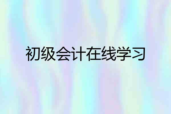 初级会计在线学习