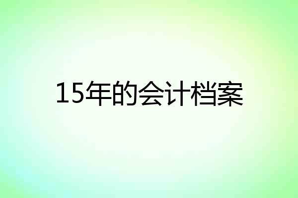 15年的会计档案