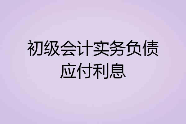 初级会计实务负债应付利息
