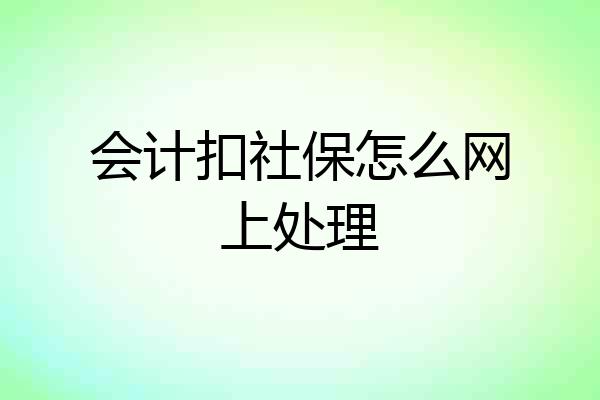 会计扣社保怎么网上处理