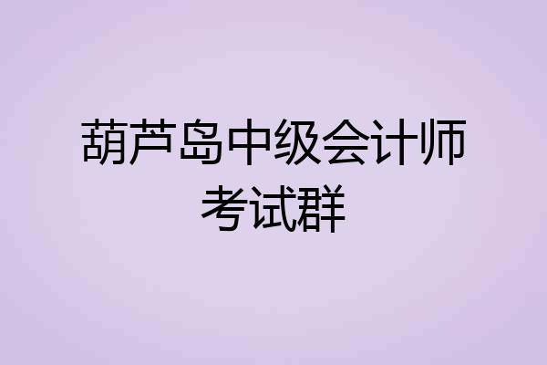 葫芦岛中级会计师考试群