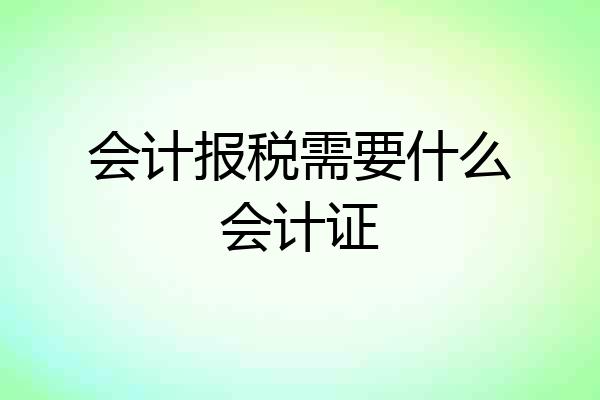 会计报税需要什么会计证