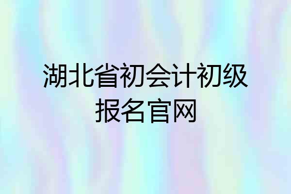 湖北省初会计初级报名官网