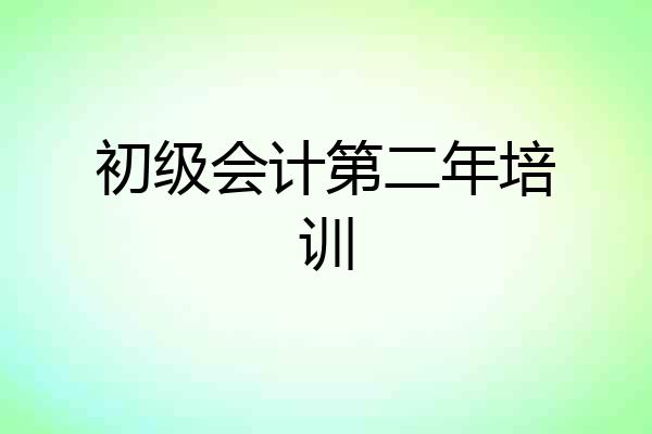 初级会计第二年培训