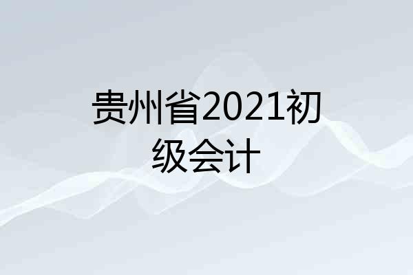 贵州省2021初级会计