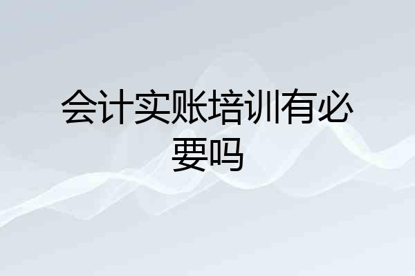 会计实账培训有必要吗