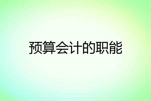 预算会计的职能