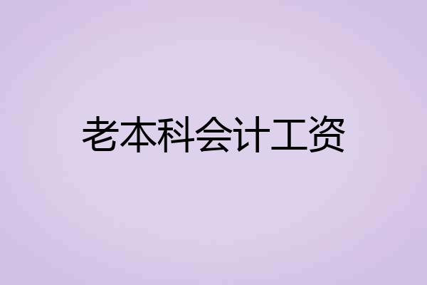 老本科会计工资