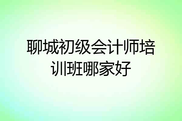 聊城初级会计师培训班哪家好