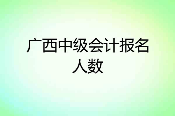 广西中级会计报名人数
