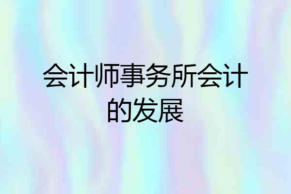 会计师事务所会计的发展