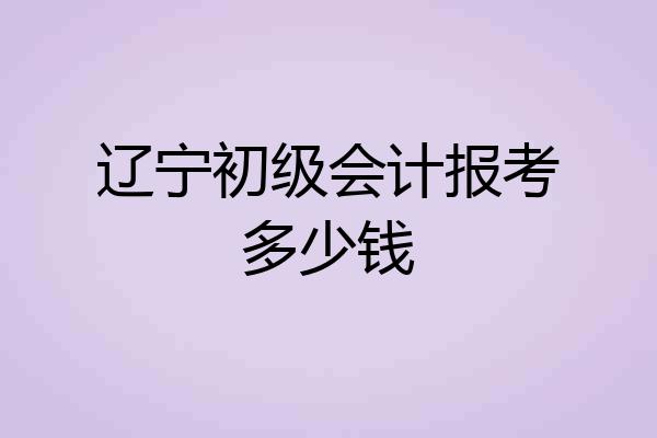 辽宁初级会计报考多少钱