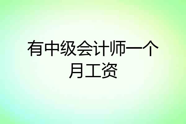 有中级会计师一个月工资