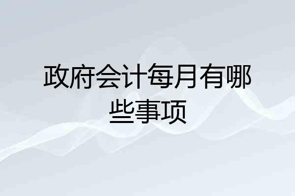 政府会计每月有哪些事项