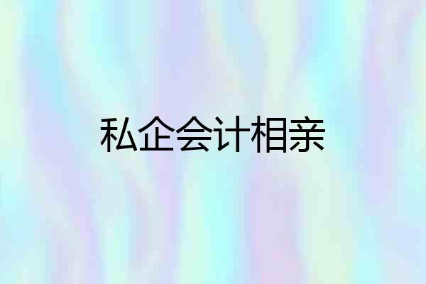 私企会计相亲