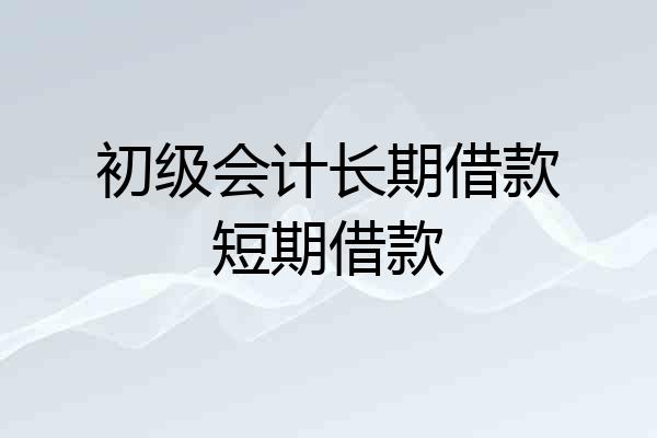 初级会计长期借款短期借款